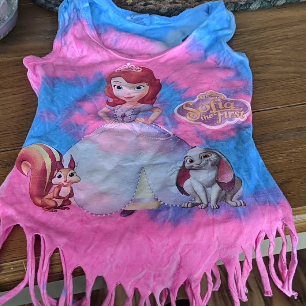 Sophia the first tye dye fringe shirt